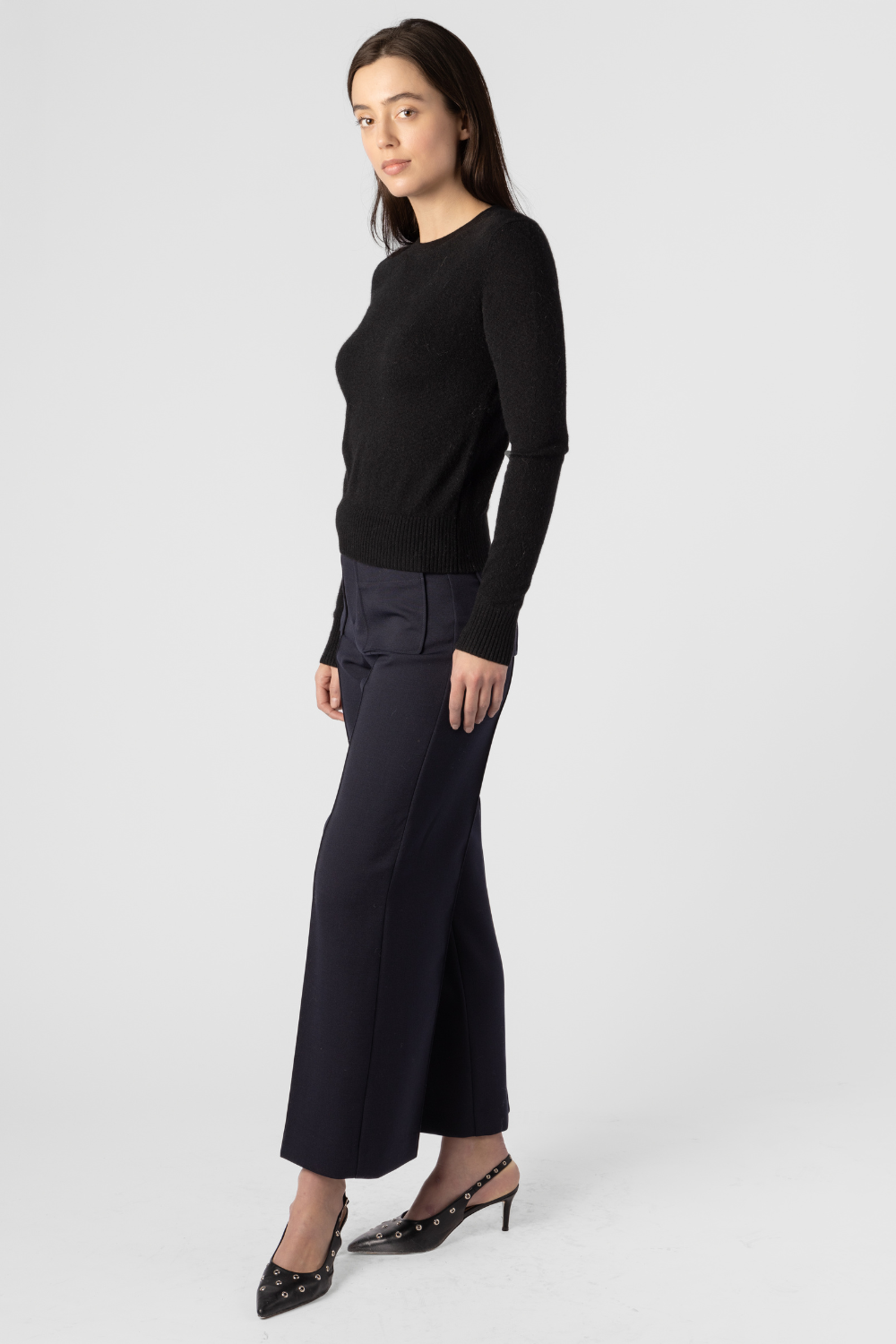 Cashmere Shrunken Crewneck Sweater - The Posh Peacock