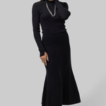 Xavier Ribbed Mock Neck Sweater in Black - Saint Art