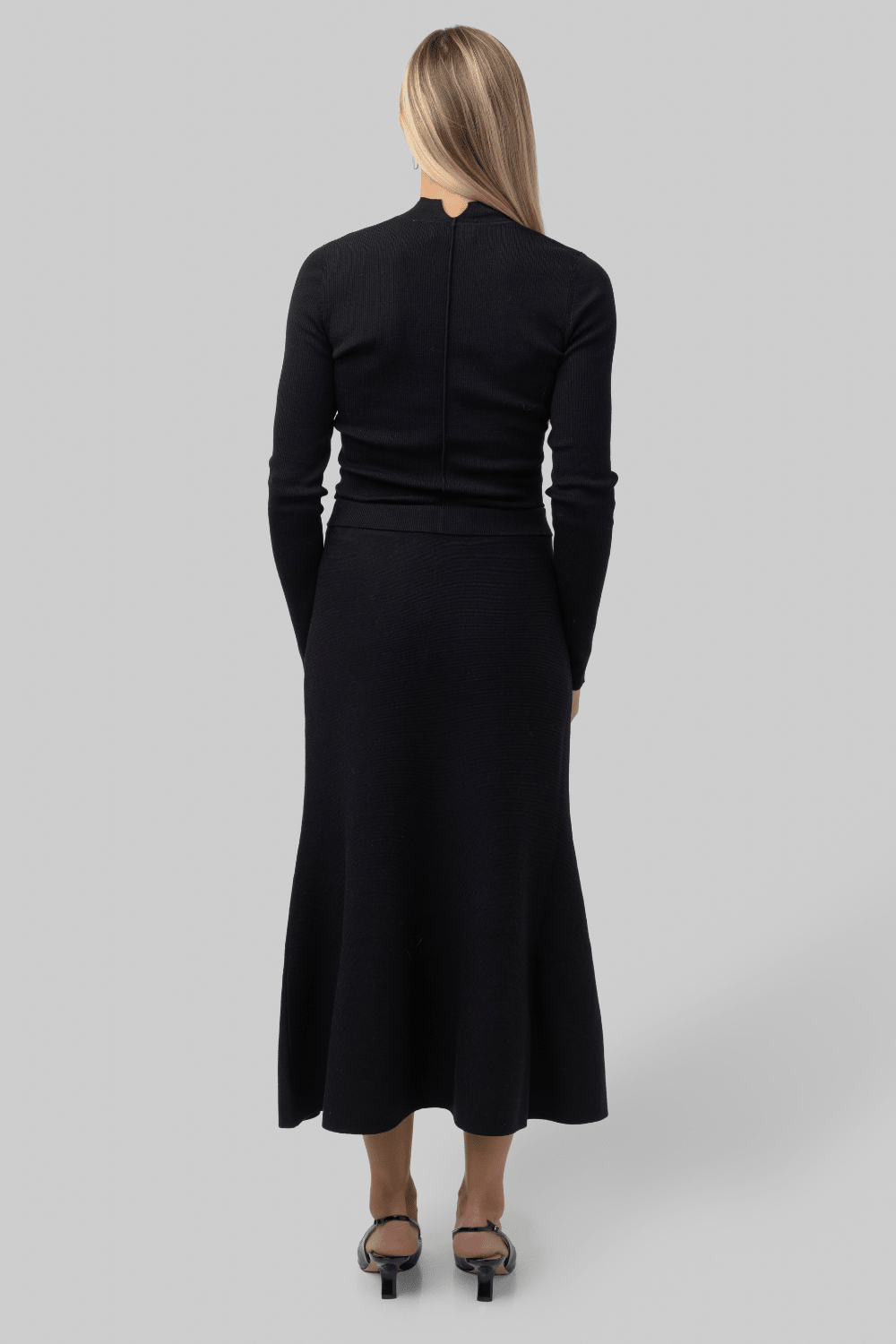 Xavier Ribbed Mock Neck Sweater in Black - Saint Art