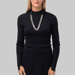 Xavier Ribbed Mock Neck Sweater in Black - Saint Art