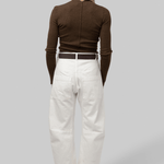 Xavier Ribbed Mock Neck Sweater in Chestnut - Saint Art