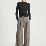Xavier Ribbed Mock Neck Sweater in Dark Gray Heather - Saint Art