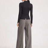 Xavier Ribbed Mock Neck Sweater in Dark Gray Heather - Saint Art