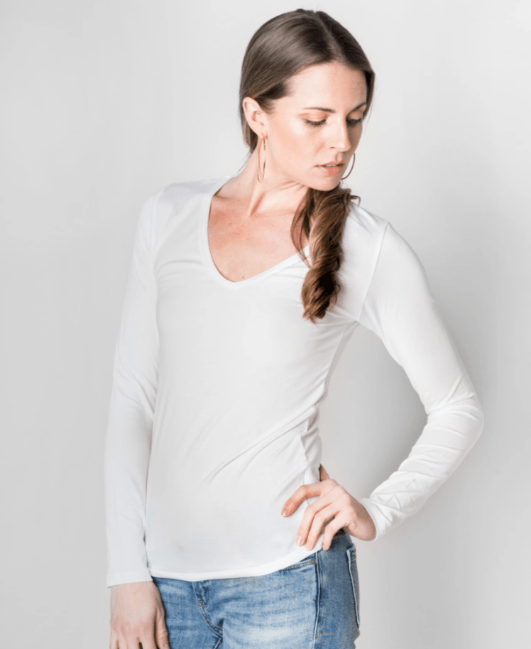 Majestic Long Sleeve V Neck T-Shirt - Majestic